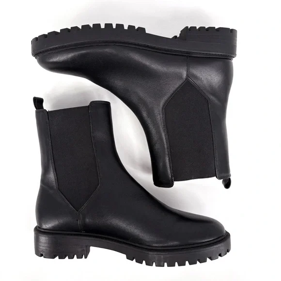 BANANA REPUBLIC | Lugg Sole Leather Chelsea Boots in Black | Sz 8.5 - Picture 8 of 14
